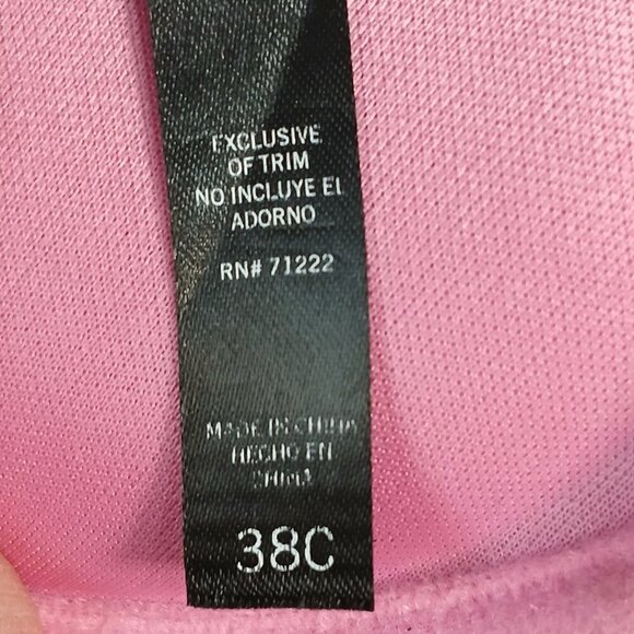 WOMENS STEVE MADDEN PINK PADDED UNDERWIRE BRA SIZE 38C - Picture 3 of 9